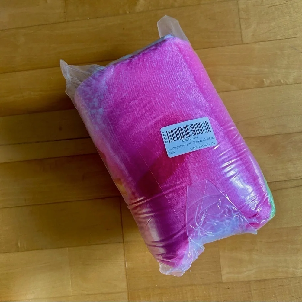 Giant Donut Throw Blanket, Double Sided, Pink, White, 71 inches